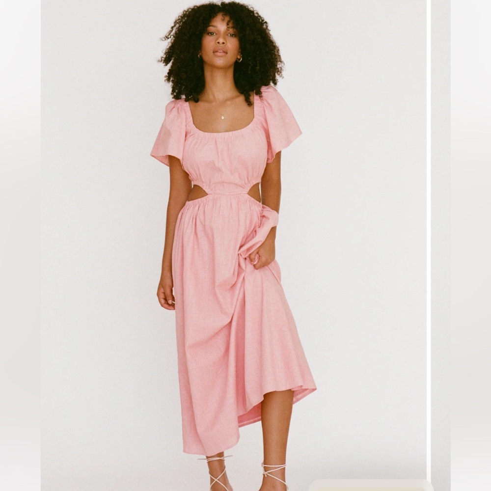 Sabo Ezzy Midi Dress Pink size XS NEW NWT